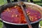 Cooking goulash outdoors