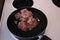 Cooking ground pork in frying pan