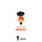 Cooking idea inspiration logo idea bulb lamp with flame and chef hat logo icon symbol illustration