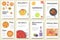 Cooking information cards set. Menu template of flyear, magazines, posters, book cover, banners. Breakfast infographic