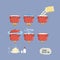 Cooking instructions. Infographics of cooking dumplings. Vector