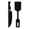 Cooking knife spatula icon, simple style