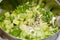 Cooking leek in the frying pan