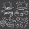 Cooking lettering I love cook. Hand drawn doodle food cooking se