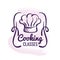 Cooking logo design with watercolor decor - restaurant emblem