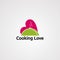 Cooking love logo vector, icon, element, and template for company