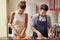 Cooking with love provides food for the soul. a young couple preparing food together at home.