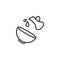 Cooking oil and bowl line icon