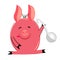 Cooking pig illustration. isolated character