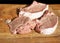 Cooking pork meat for barbecue. Pork with olive oil and spices. Raw pork steaks.. Marinating meat. Rest at nature