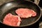 Cooking pork meat steak