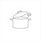 Cooking pot or stockpot stock pot flat vector line icon cooking
