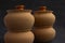 Cooking pots on a dark background