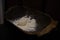 The cooking process of a bread dough. Baking bread recipe. Bakery breads food, detail view with woman hands working.