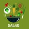 Cooking salad design with vegetables and