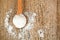 Cooking salt in wooden spoon