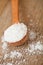 Cooking salt in wooden spoon