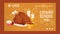 Cooking school courses online website design banner. Culinary class vector illustration. Roasted chicken with berry