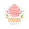 Cooking school logo design, kitchen emblem can be used for culinary class, courses, studio hand drawn vector