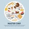 Cooking school master chef vector poster