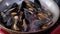 Cooking sea mussels