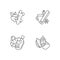 Cooking spices linear icons set