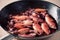 Cooking squid in a pan. High quality photo.