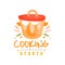 Cooking studio logo design, kitchen emblem can be used for culinary class, courses, school hand drawn vector