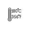 Cooking temperature line icon