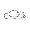 Cooking thin lines icon - household appliances. Kitchen in restaurant with cook and meal or food. Omelette and breakfast