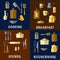 Cooking utensil and kitchenware flat icons