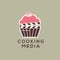 Cooking vector logo. Cooking films logo. Cooking media emblem.