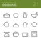 Cooking vector outline icon set