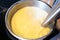 Cooking vegetable soup puree in stewpan