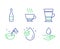 Cooking water, Champagne bottle and Water drop icons set. Espresso, Double latte signs. Vector