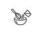 Cooking whisk line icon. Cutlery sign. Food mix. Vector