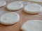 Cooking yeast dough. Working with dough in the kitchen. Close-up on rolled out dough