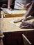 Cooks making Tortillas on a wooden rustic table