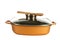 Cookware, nonstick pan and wooden spoon