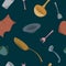 Cookware and tableware seamless pattern