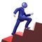 Cool 3d businessman icon climbing the stairs