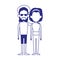 Cool afro couple icon, flat design