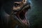 Cool aggressive dinosaur tyrannosaurus, digital illustration painting artwork