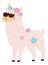 Cool alpaca character. Cute llama in color flowers