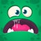 Cool angry cartoon monster. Vector Halloween monster avatar for print. Illustration