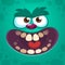 Cool angry cartoon monster. Vector Halloween monster avatar for print. Illustration isolated