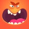 Cool angry monster screaming. Cartoon vector illustration. Big set of monster faces