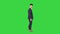 Cool attractive businessman does different defiant gestures on a Green Screen, Chroma Key.