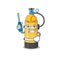 Cool automotive oxygen cylinder in cartoon character style