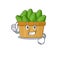 Cool avocado fruit basket cartoon design style making Thumbs up gesture